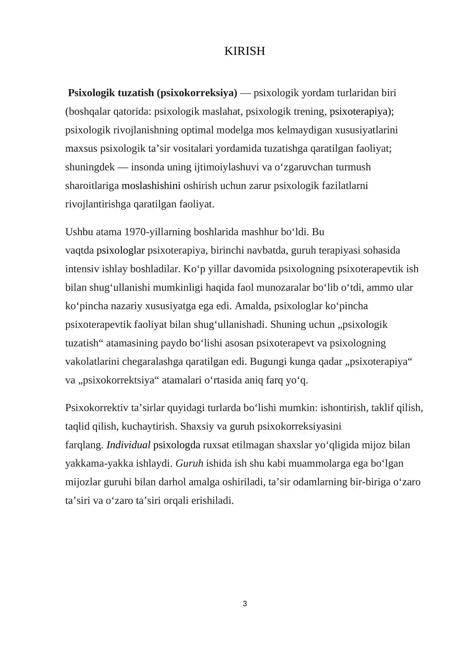 Psixalogik xizmat tuzilishi va uni boshqarish 3