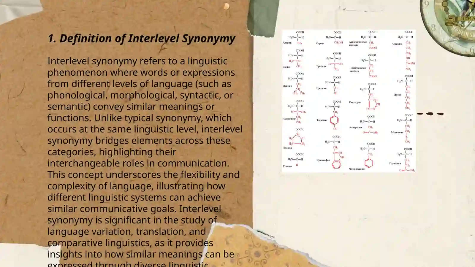 Interlevel synonimy and interlanguage correspondence 3