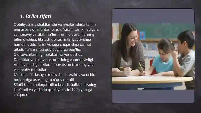 Qobiliyat rivojlanishiga taʼsir qiluvchi omillar 3