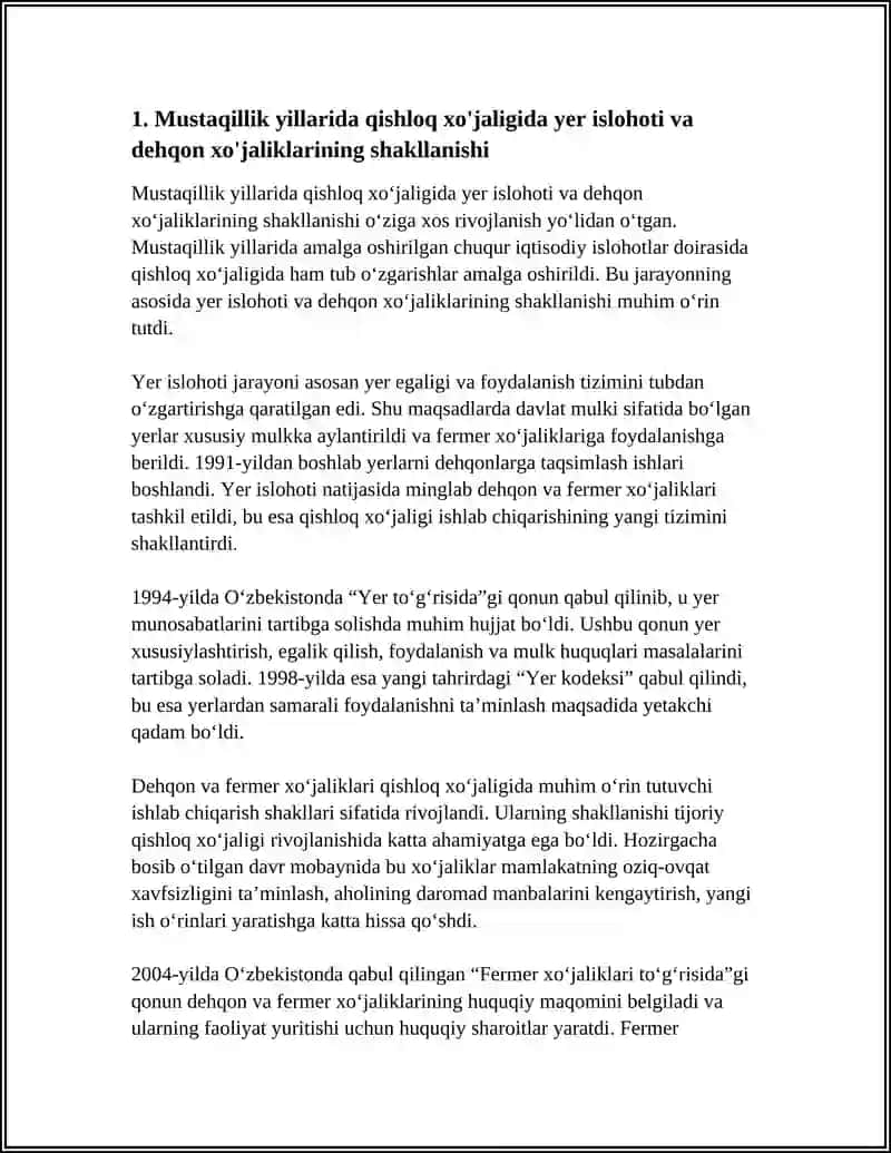 MUSTAQILLIK YILLARIDA QISHLOQ XO'JALIGI VA SANOAT SOHASIDAGI O'ZGARISHLAR 3