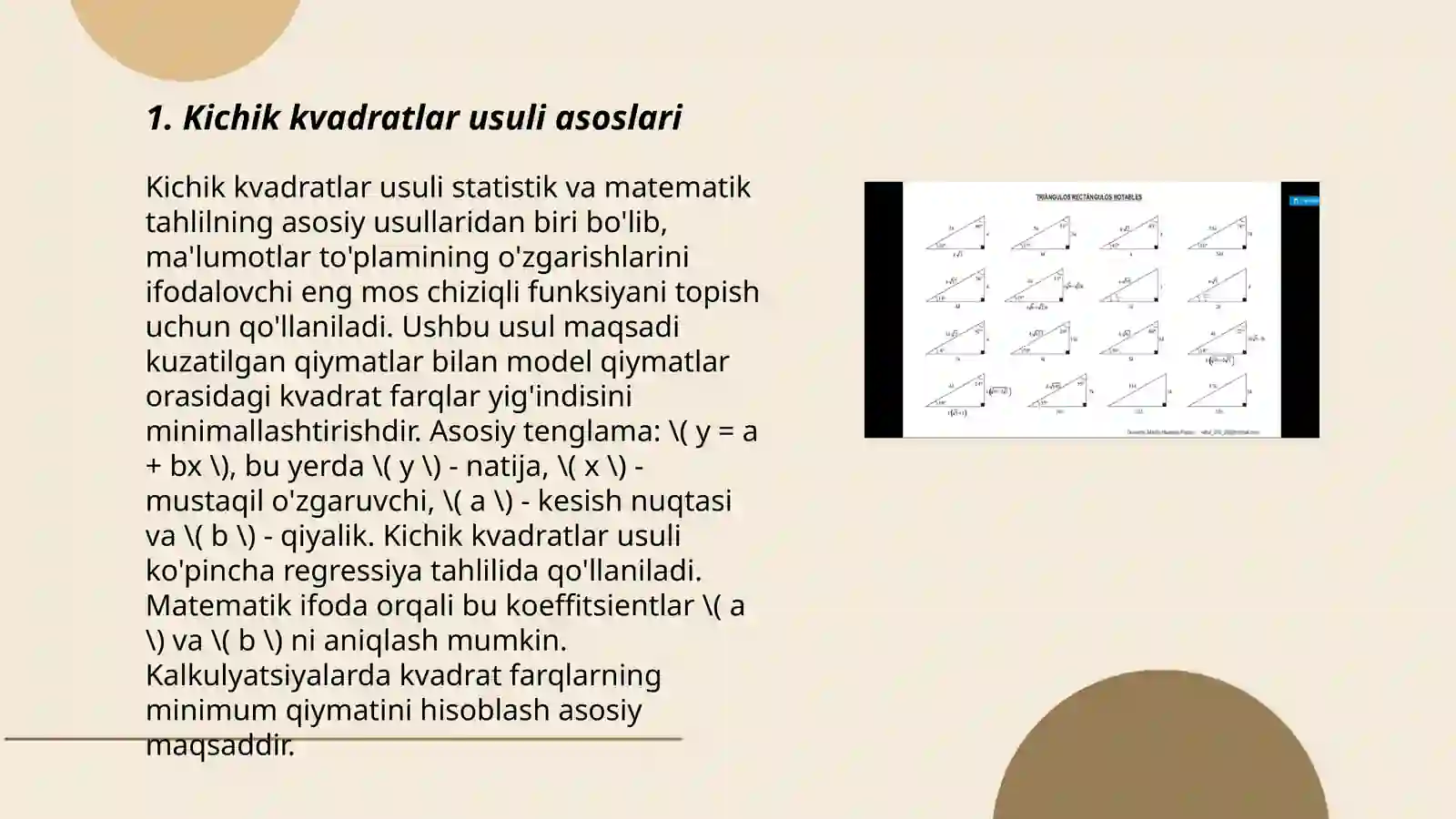 Kichik kvadratlar usuli 3