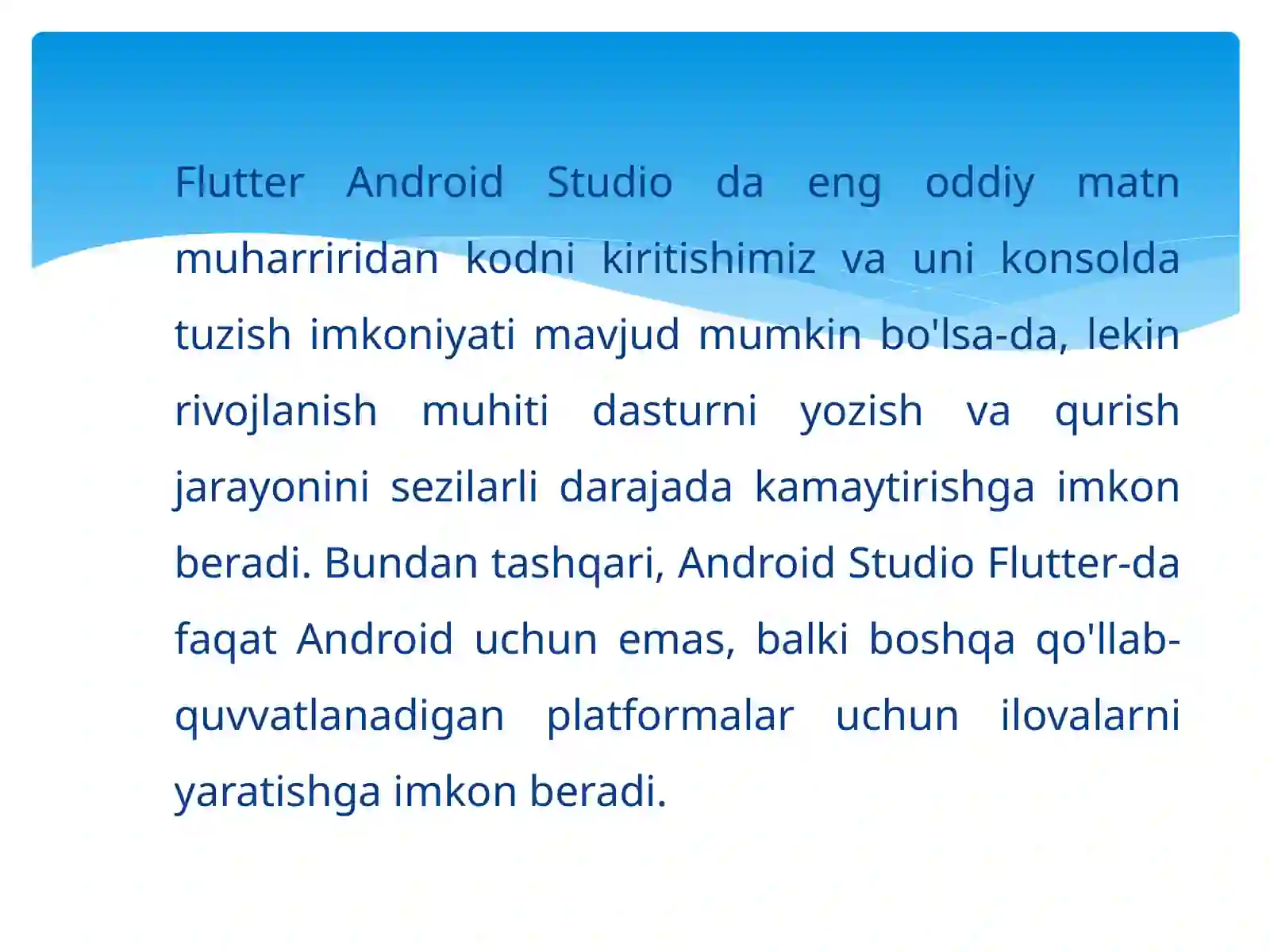 Flutter: Android Studio interfeysi 3
