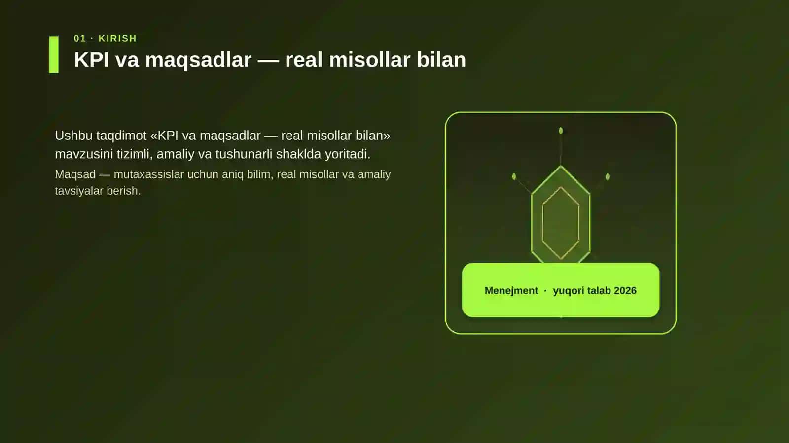 KPI va maqsadlar — real misollar bilan 3