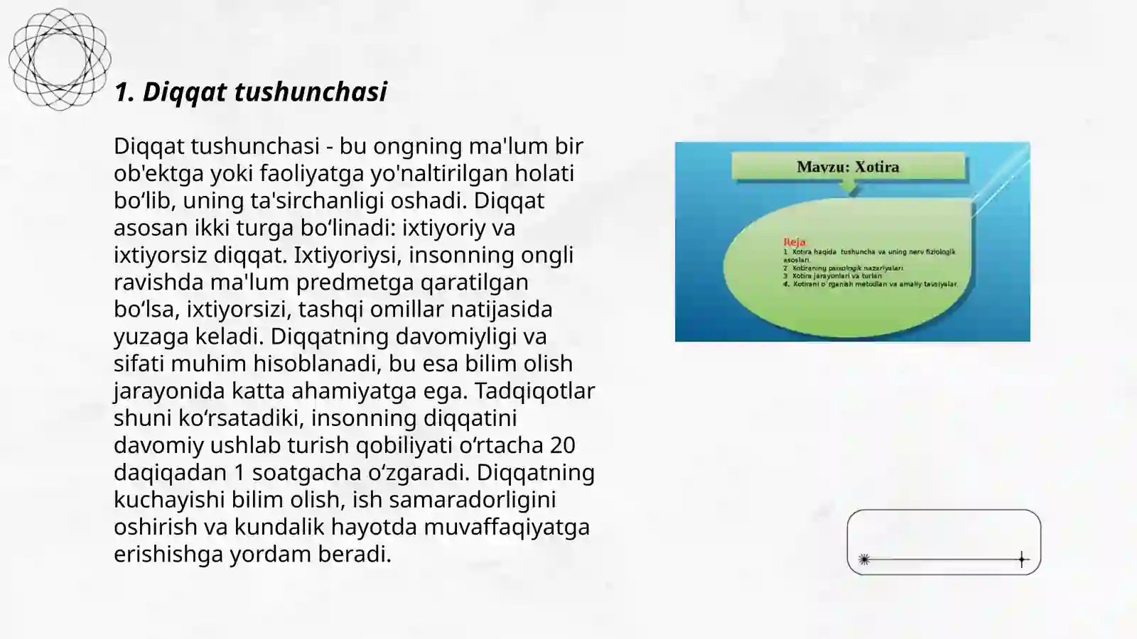 Diqqat haqida tushuncha va uning nerv-fiziologik asoslari 3