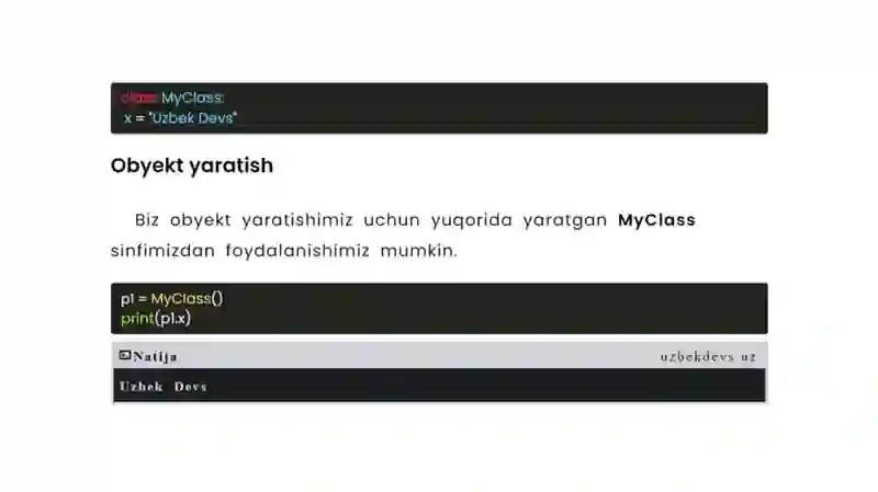 Python sinflari va obyektlari 3