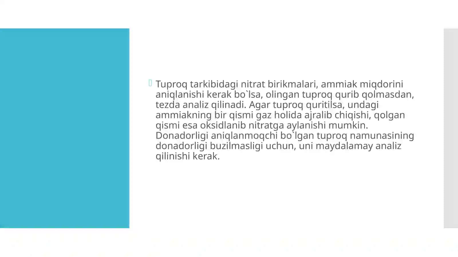 O’simlik, tuproq namunasini olish va uni tahlilga tayyorlash 3