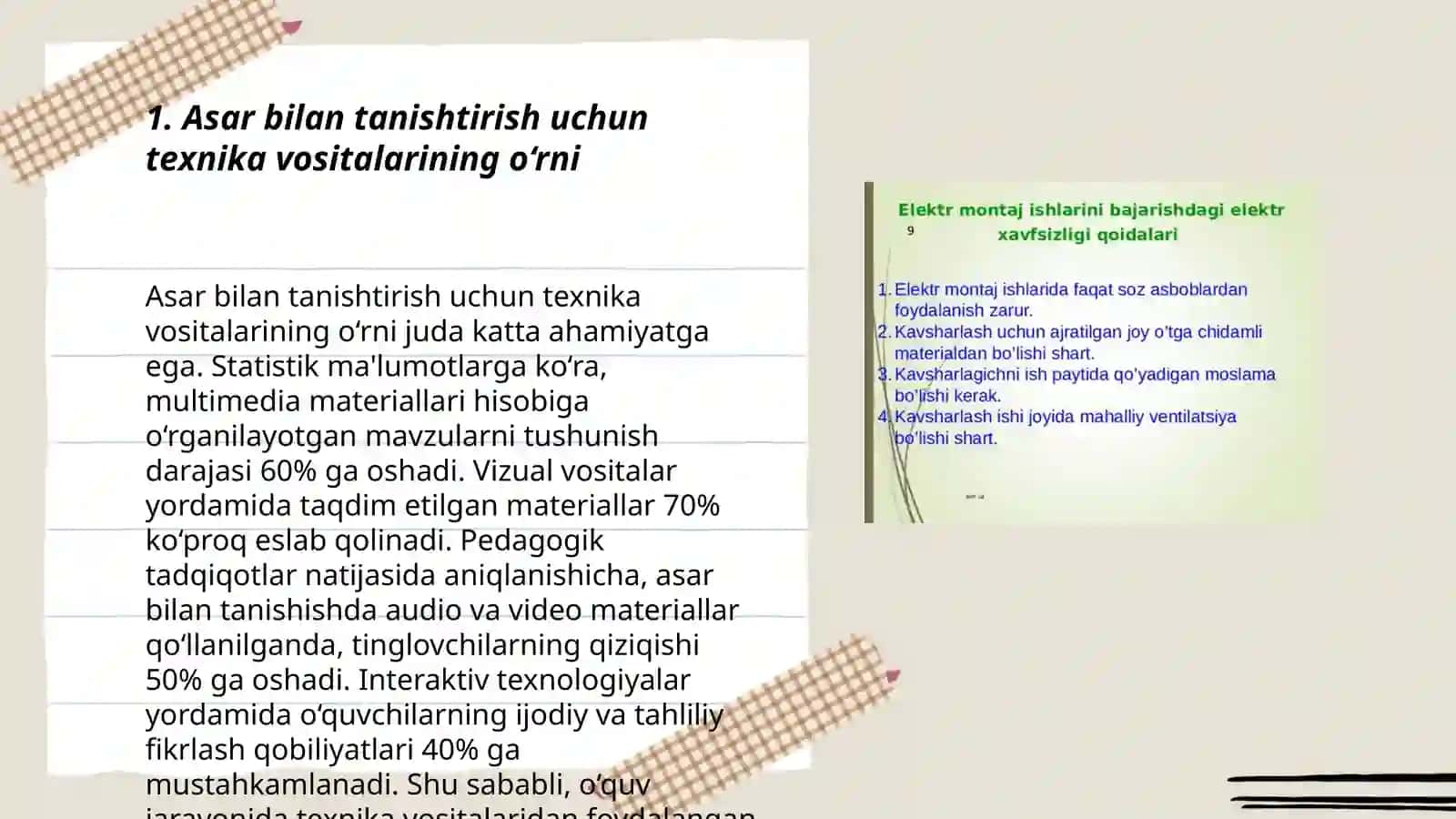 Asar bilan tanishtirishda texnika vositalaridan ham unumli foydalanish usullari.Garafik tasvirlash bosqichlari 3