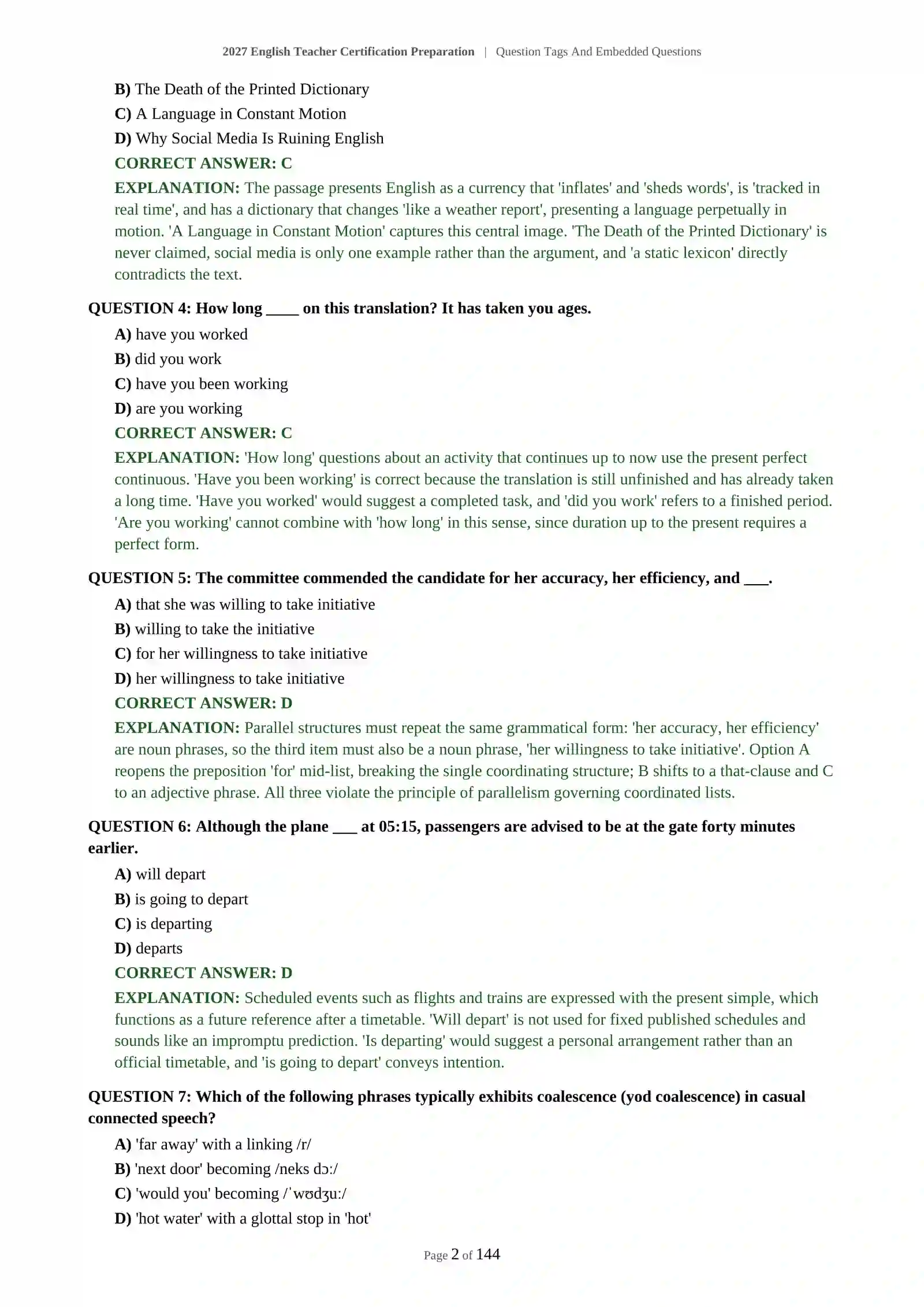 Question Tags And Embedded Questions 3
