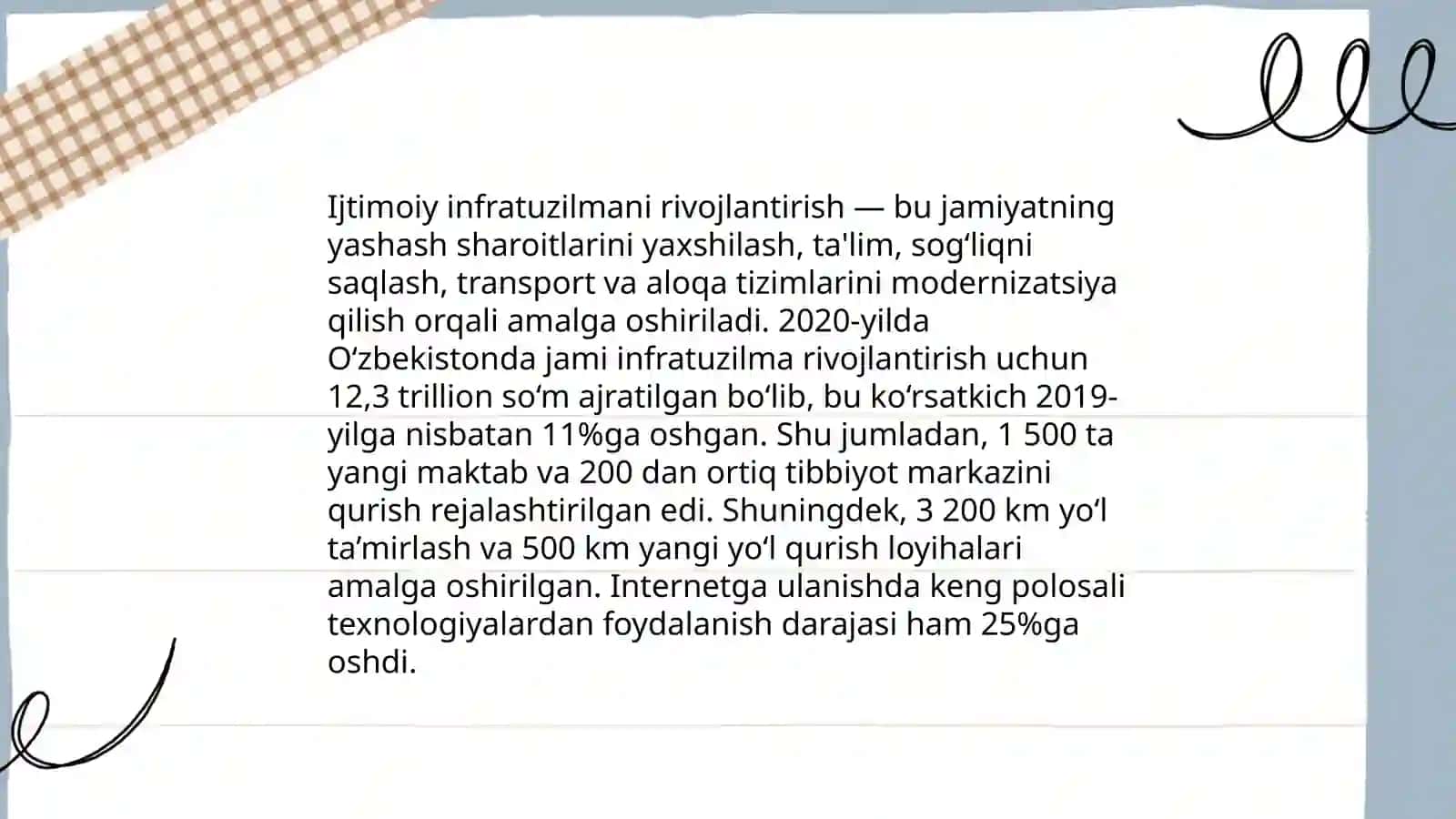 Ijtimoiy infratuzilmani rivojlantirish 3