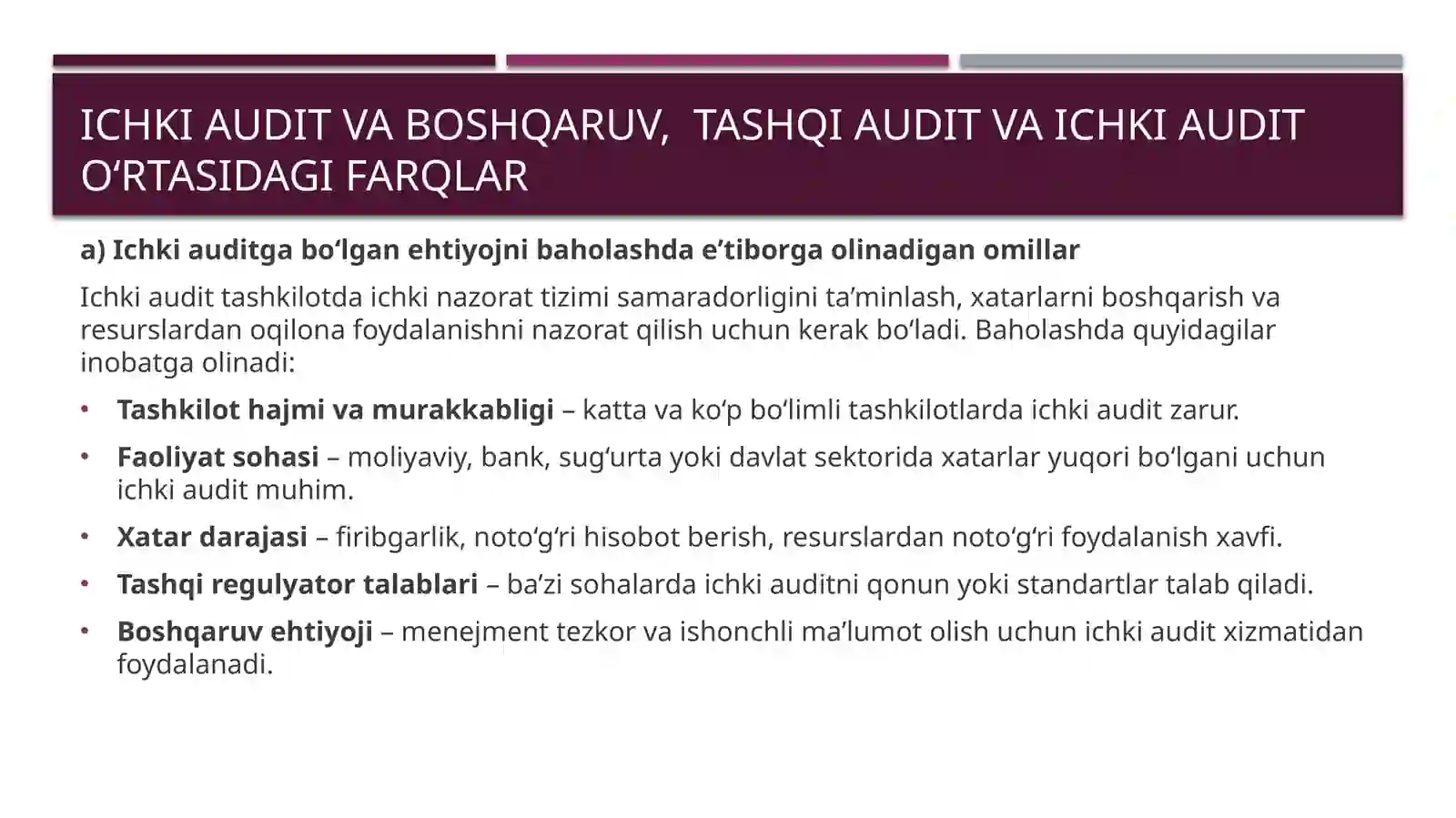 ICHKI AUDIT 3