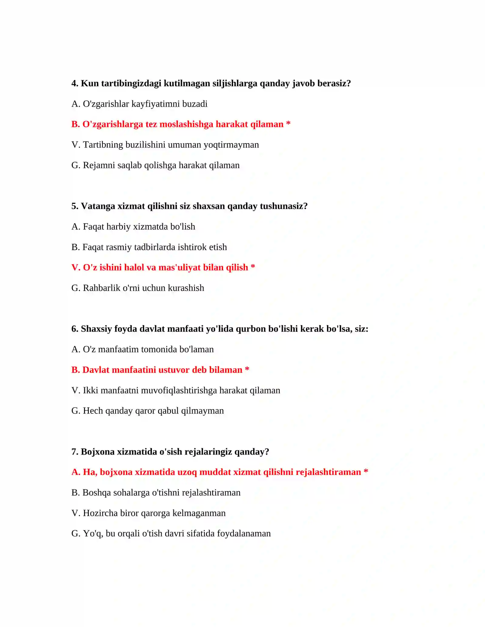 Bojxona qonunlari bo‘yicha testlar 3