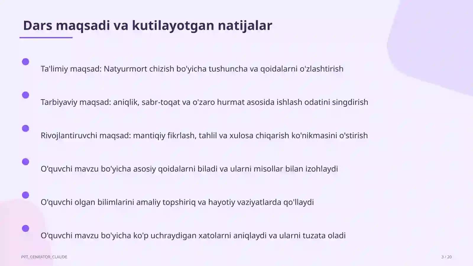 Natyurmort chizish (2-sinf) 3
