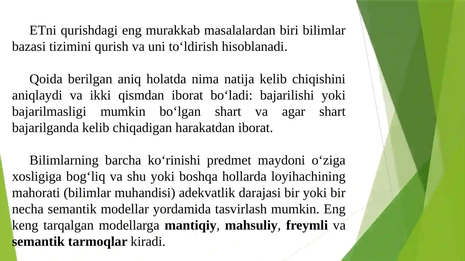 EKSPERT TIZIMLARI TARKIBI 3