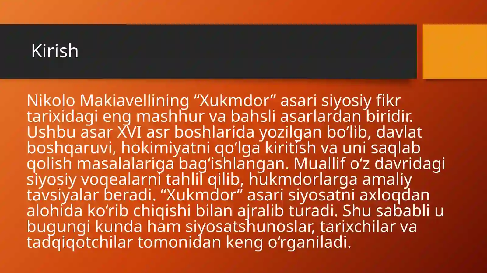 Makiavellining Xukmdor  asari 3
