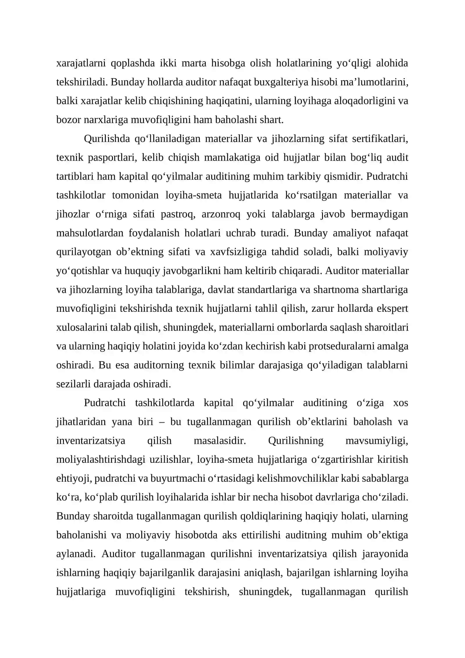 Kapital qo‘yilmalar auditi o‘tkazish xususiyatlari 3