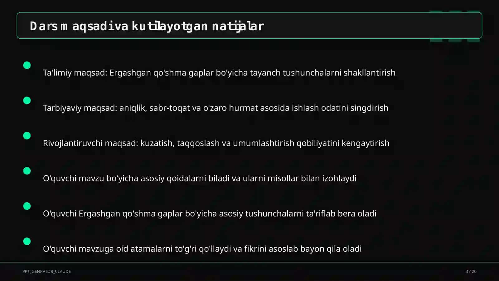 Ergashgan qo'shma gaplar (9-sinf) 3