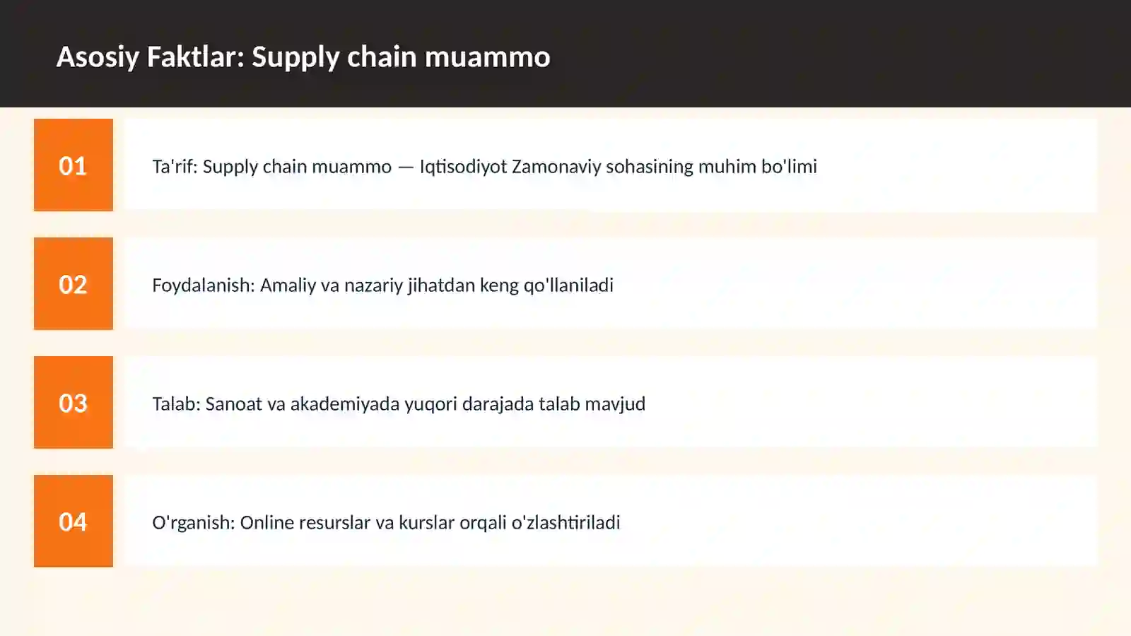 Supply chain muammo 3