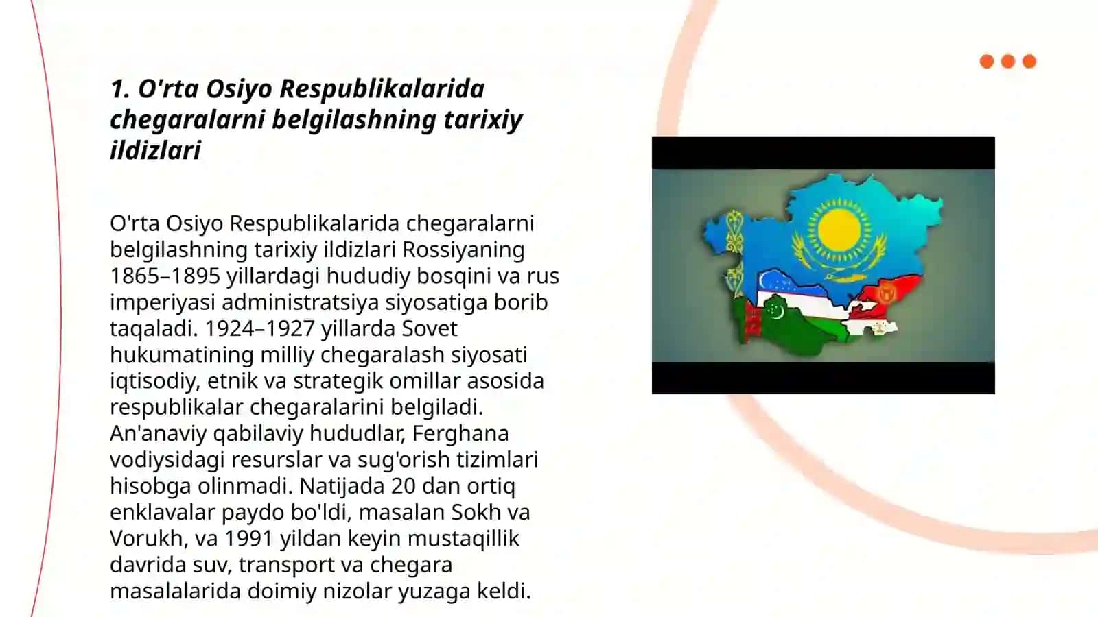 O'rta Osiyo Respublikalarida milliy xududiy chegaralanish 3
