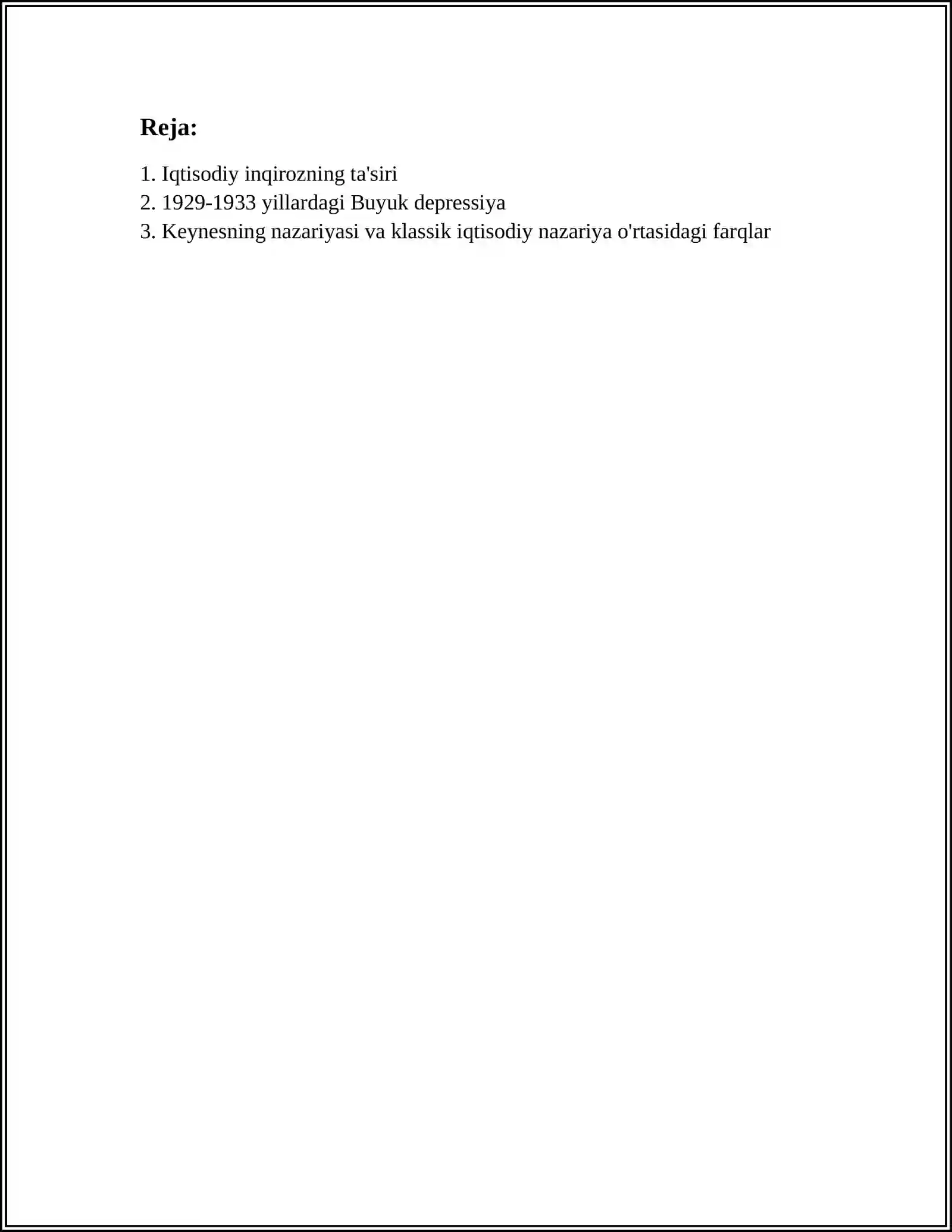 JON MEYNARD KEYNSNING IQTISODIY TAʼLIMOTI VA UNING MOHIYATI KEYNS TAʼLIMOTI YUZAGA KELISHIGA TURTKI BOʻLGAN SHART-SHAROITLAR 3