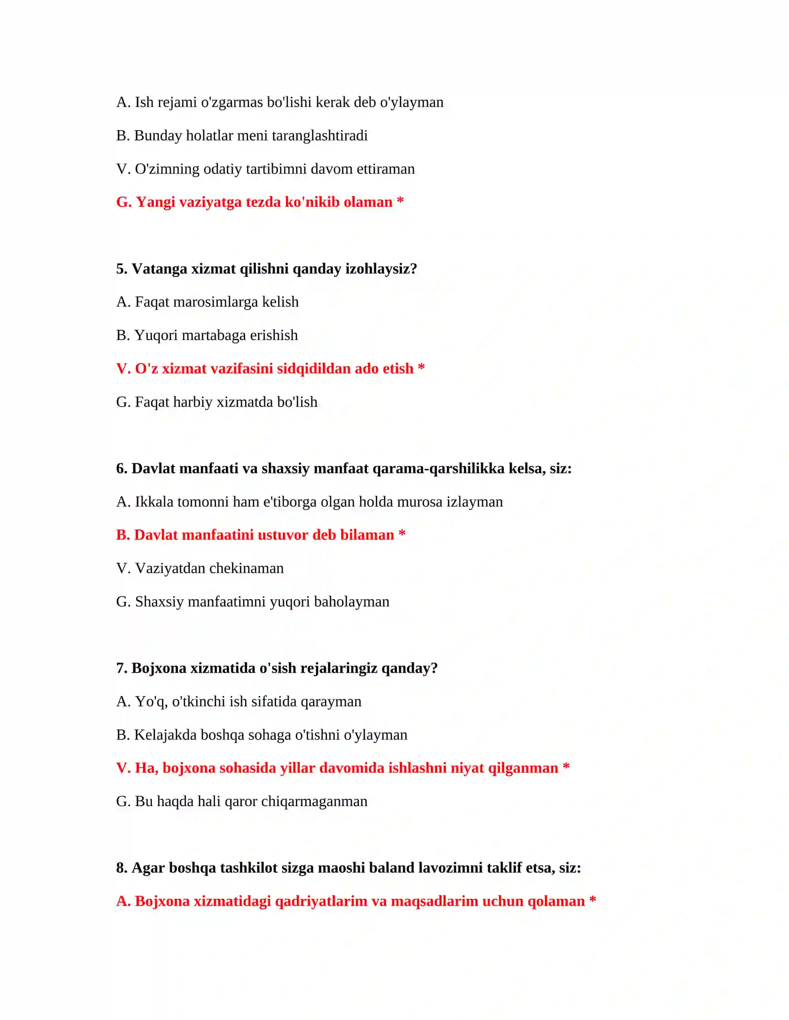 Bojxona ishi test savollari 3