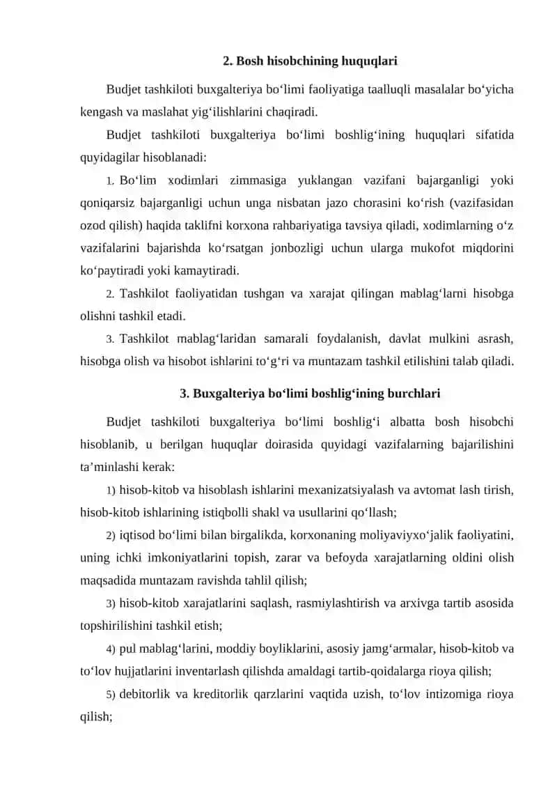 Bosh hisobchining huquq va majburiyatlari 3