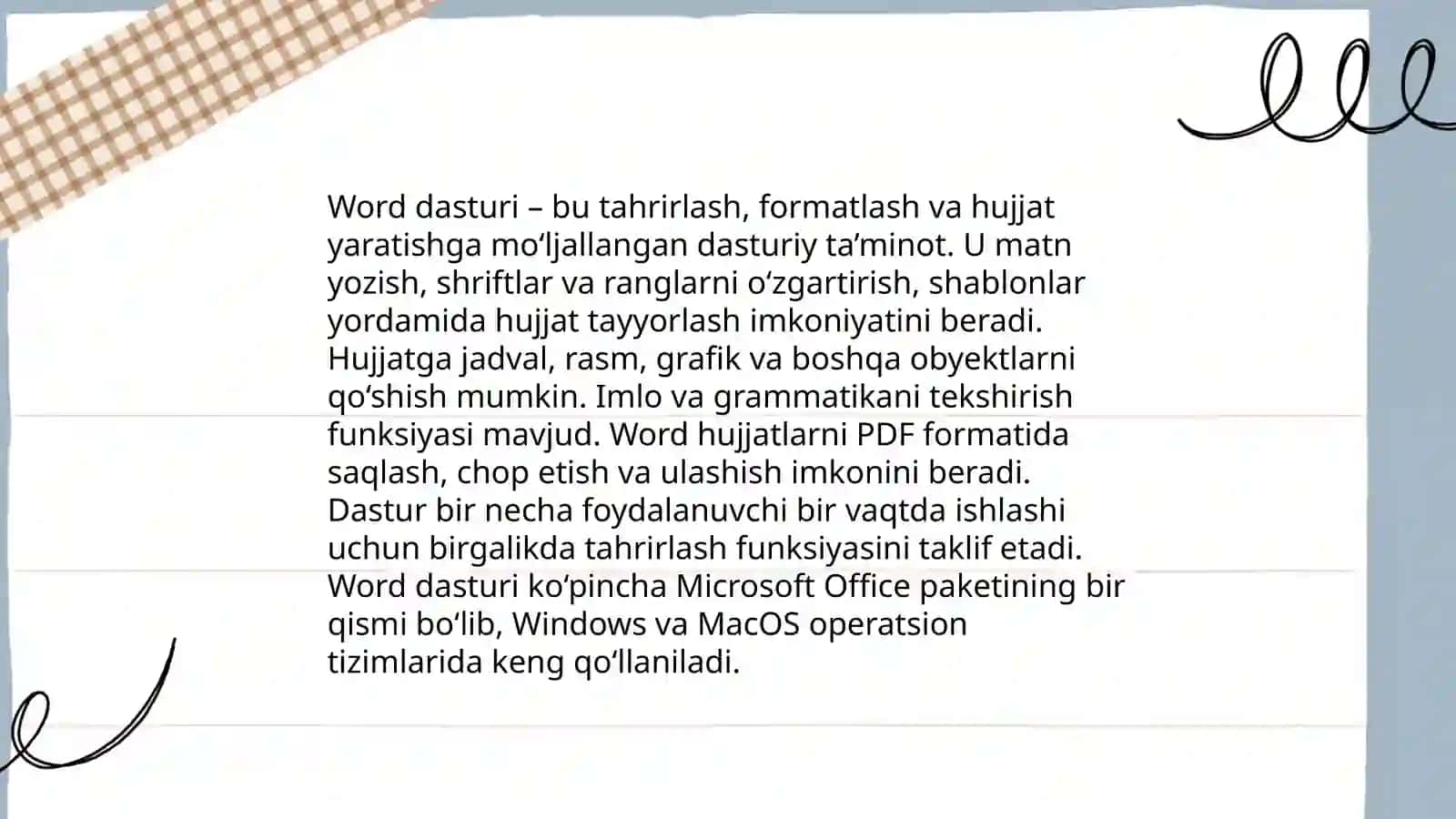 Boshlang'ich sinf o'qituvchilarini me'yoriy hujjatlarini tayyorlashda Word dasturidan foydalanish 3