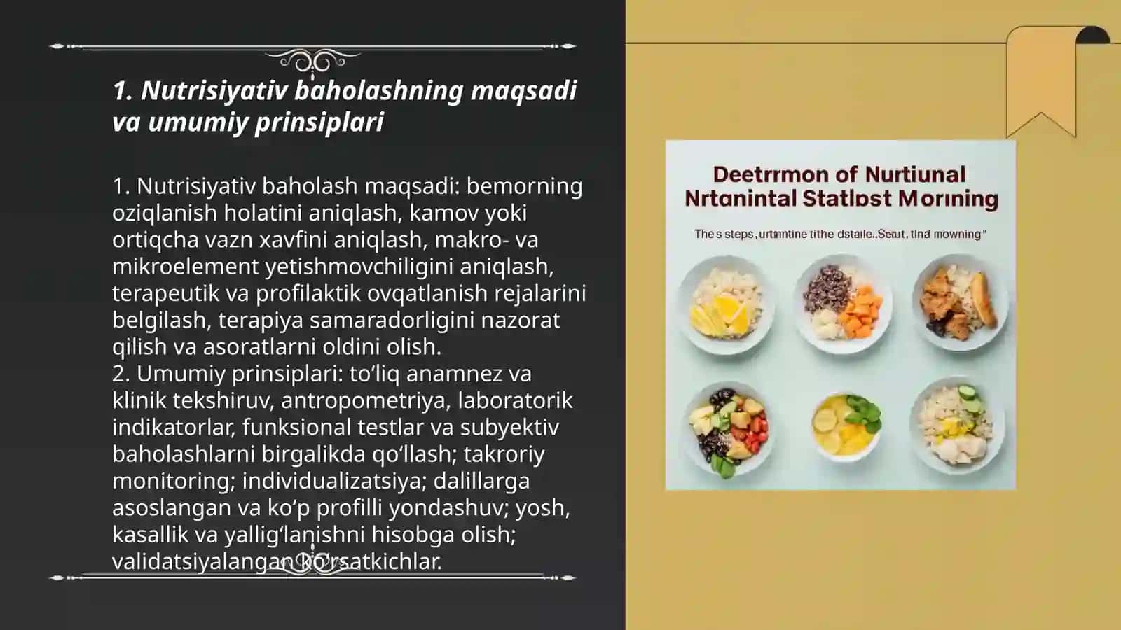 Nutrisiyativ statusini aniqlash bosqichlari 3
