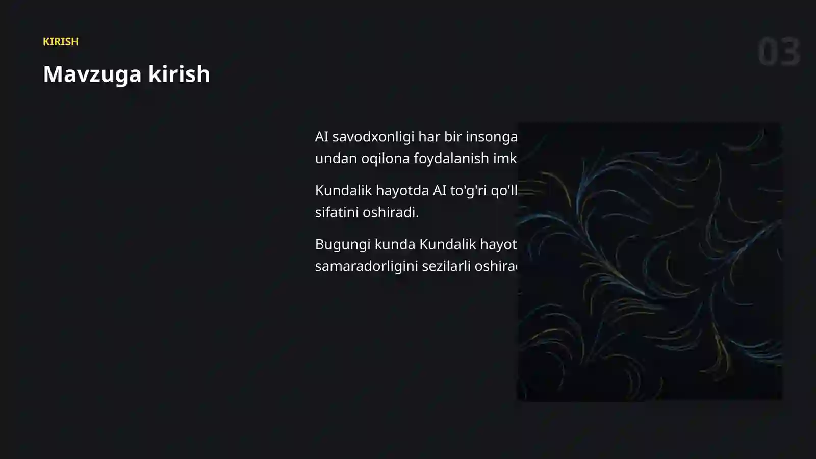 AI SAVODXONLIGI 3
