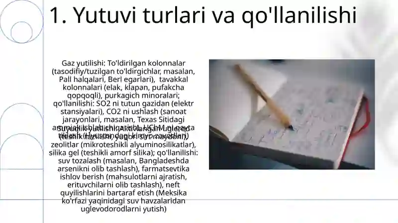 Absorbsiya jarayoni, absorberlarni hisoblash asoslari 3