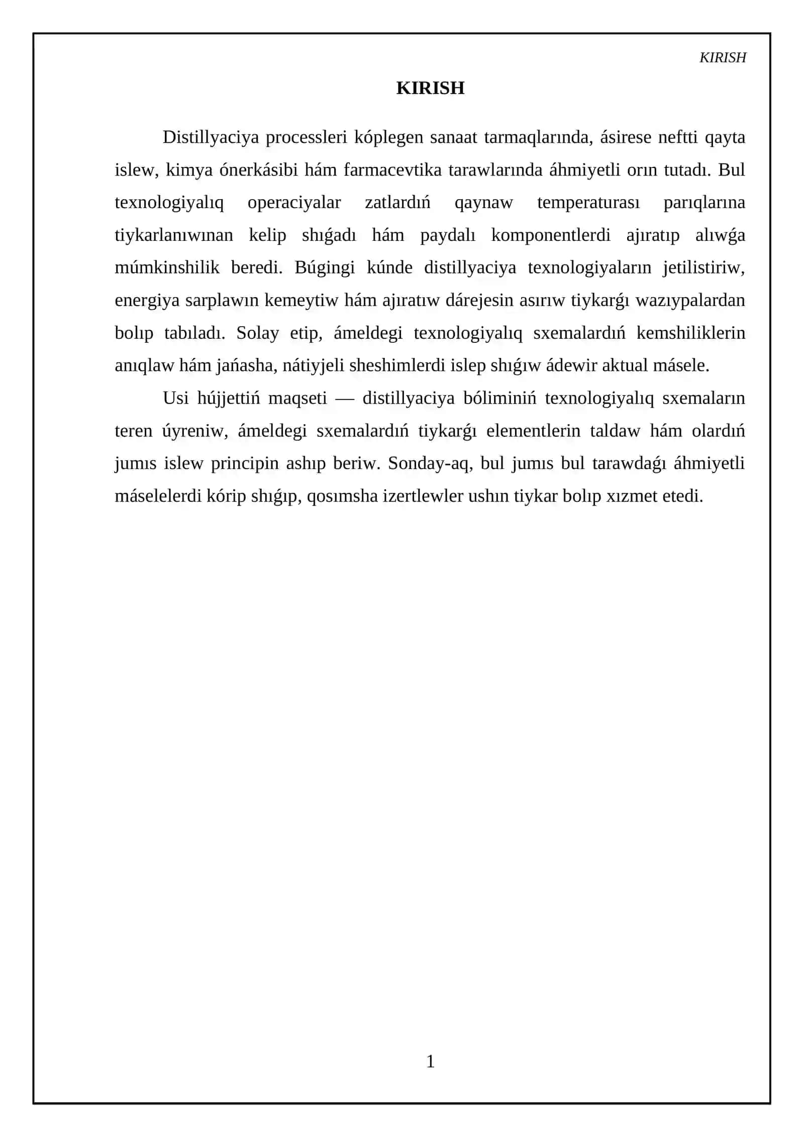 Distillyaciya bóliminiń texnologiyaliq sxemasi 3