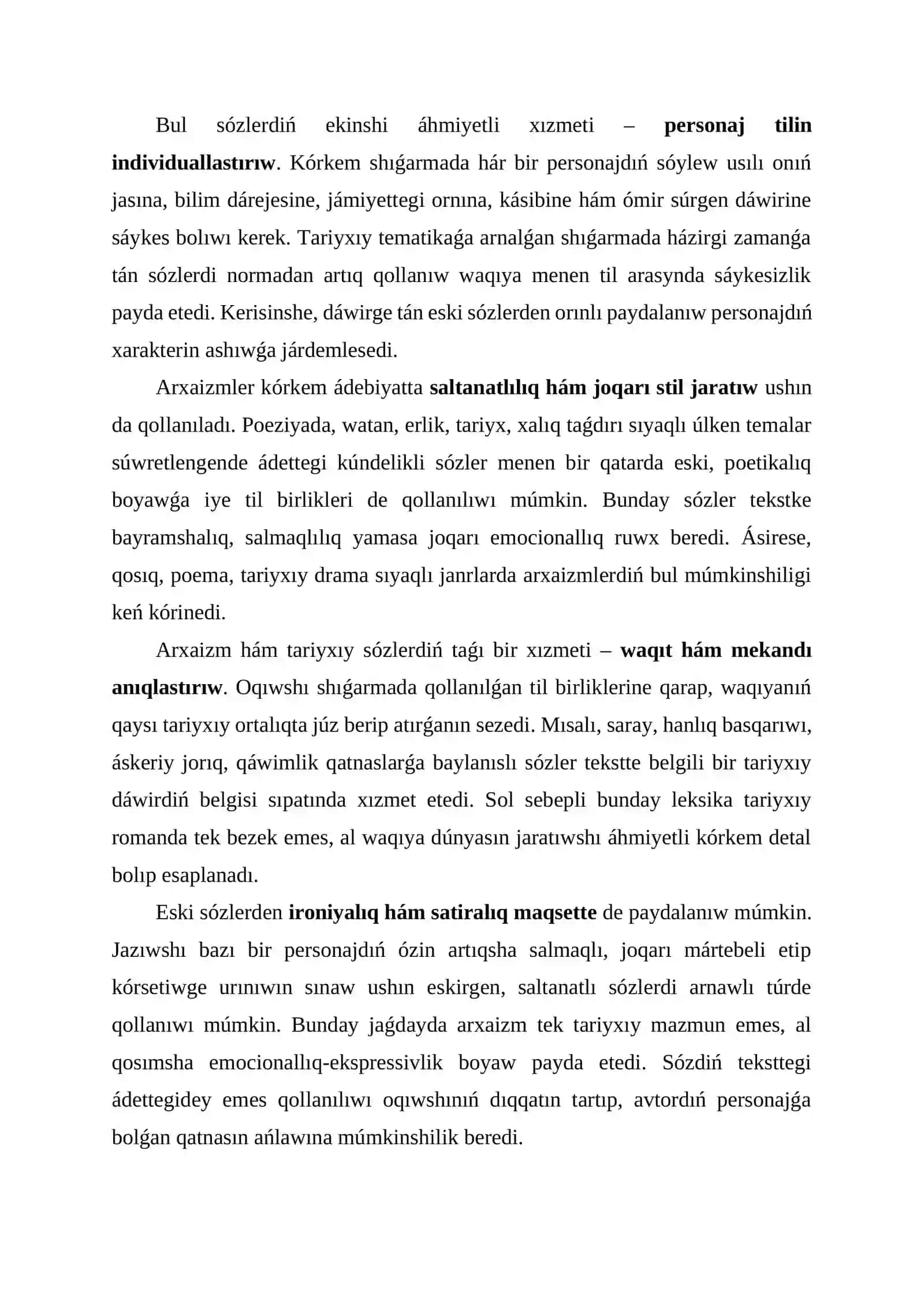 Arxaizm hám tariyxıy sózlerdiń stillik xızmeti 3