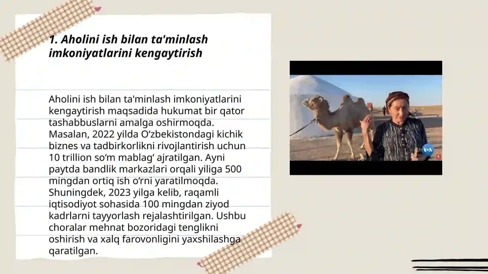 Aholini ish bilan ta'minlash imkoniyatlarini kengaytirish 3
