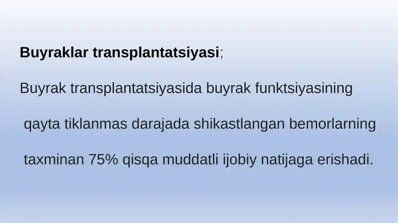 Transplantologiya va protezlash haqida 3