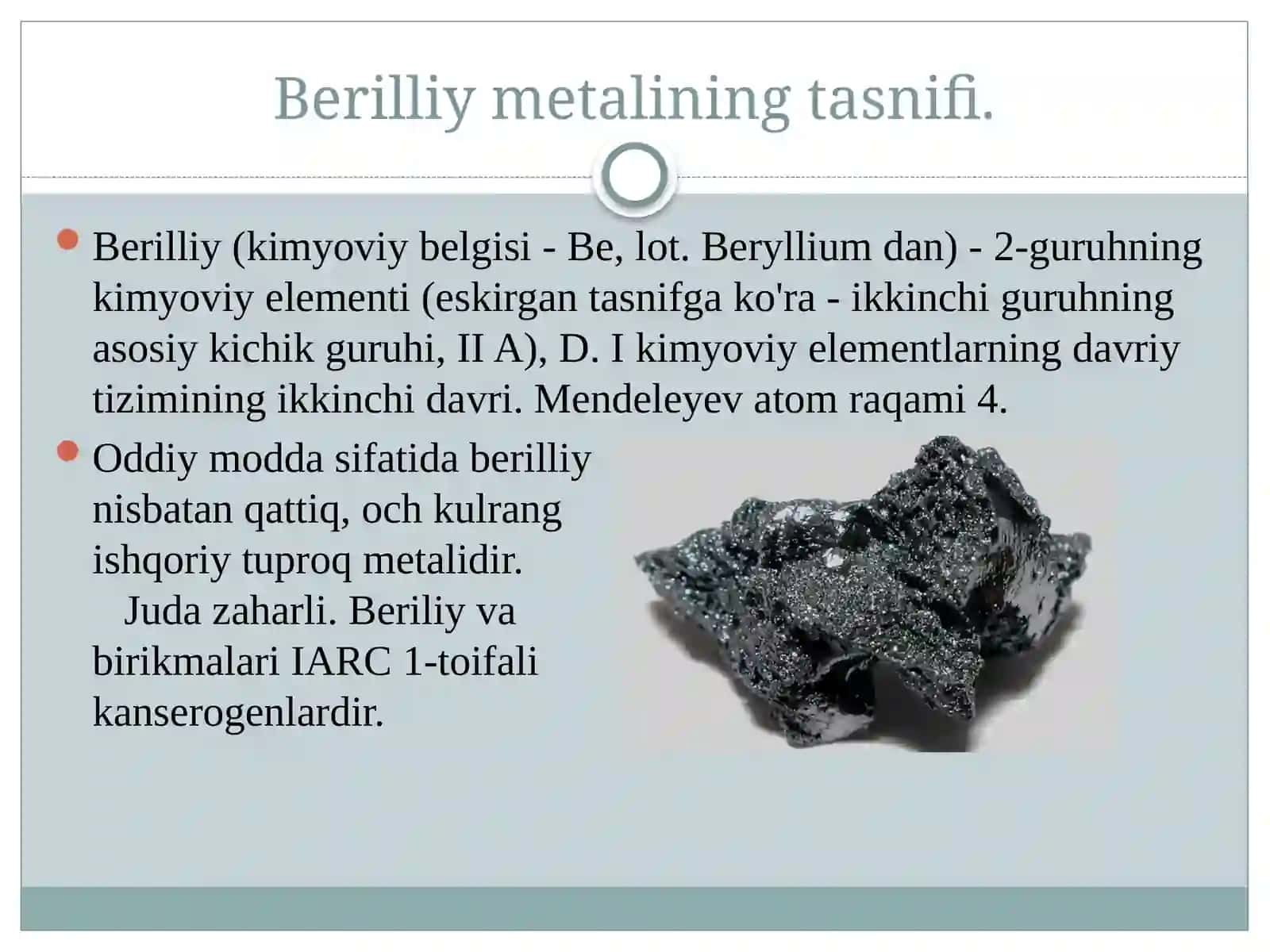 Berilliy  metali 3