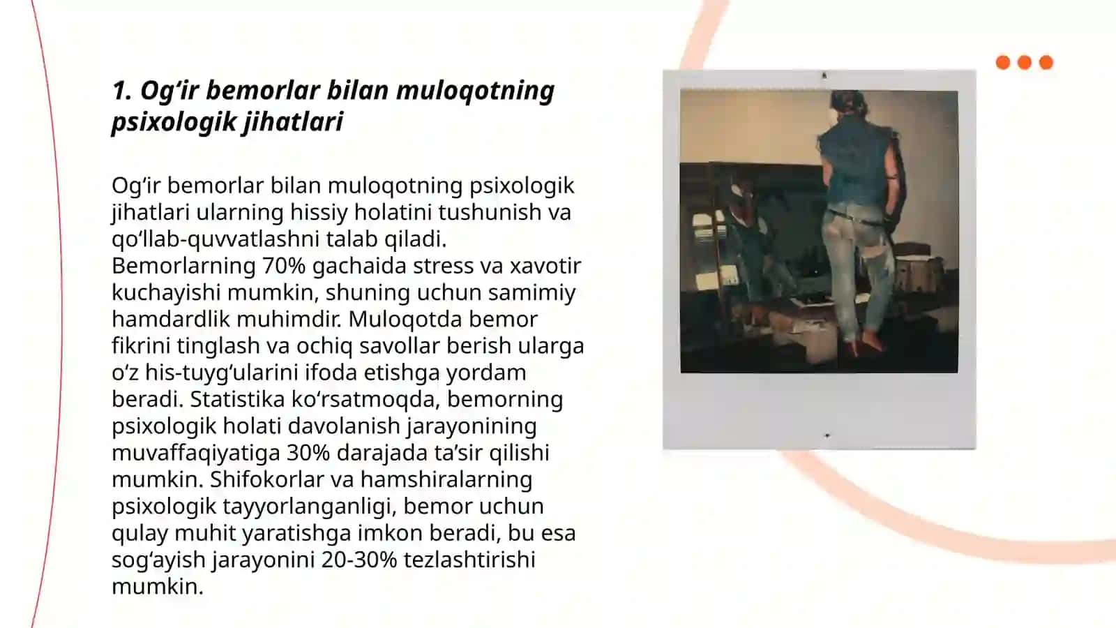 Ogʻir bemorlar bilan muloqotning psixologik jihatlari 3