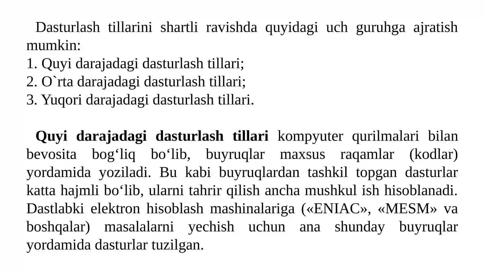 Dasturlash tillari 3
