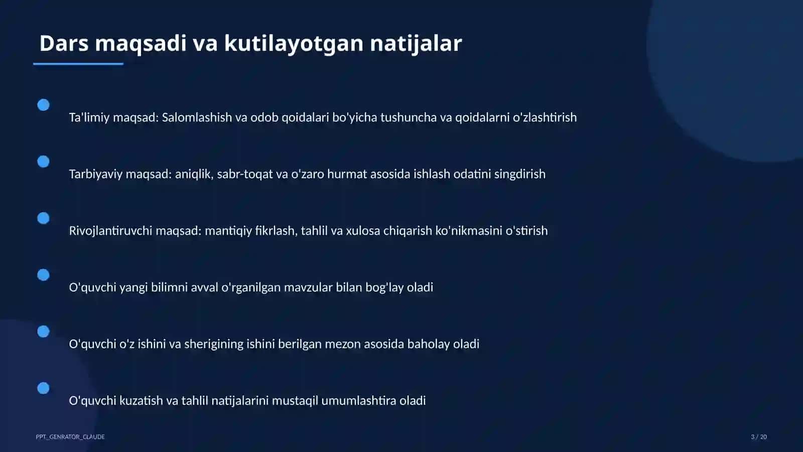 Salomlashish va odob qoidalari (1-sinf) 3