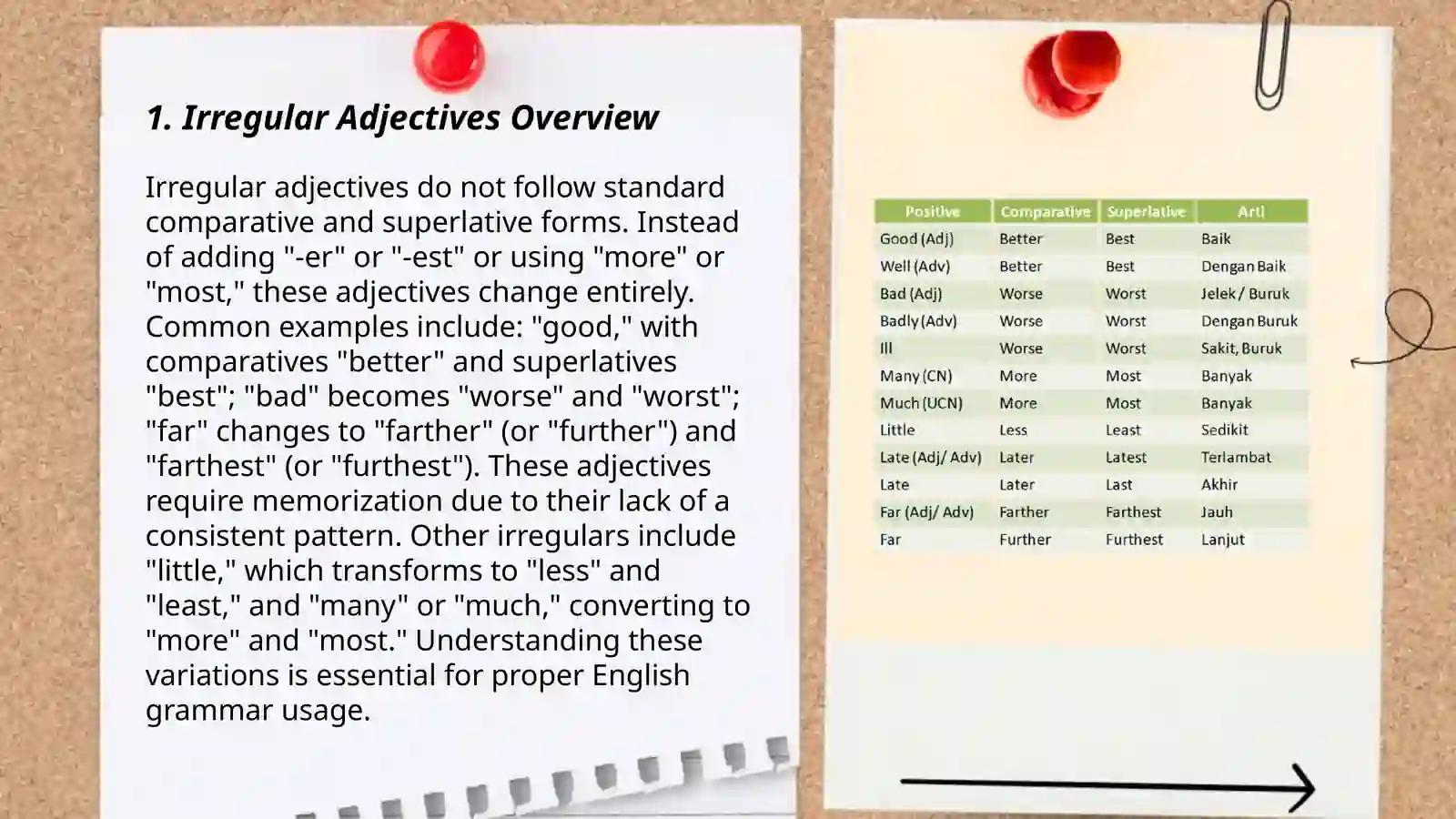 Irregular comparative and superlative adjectives 3