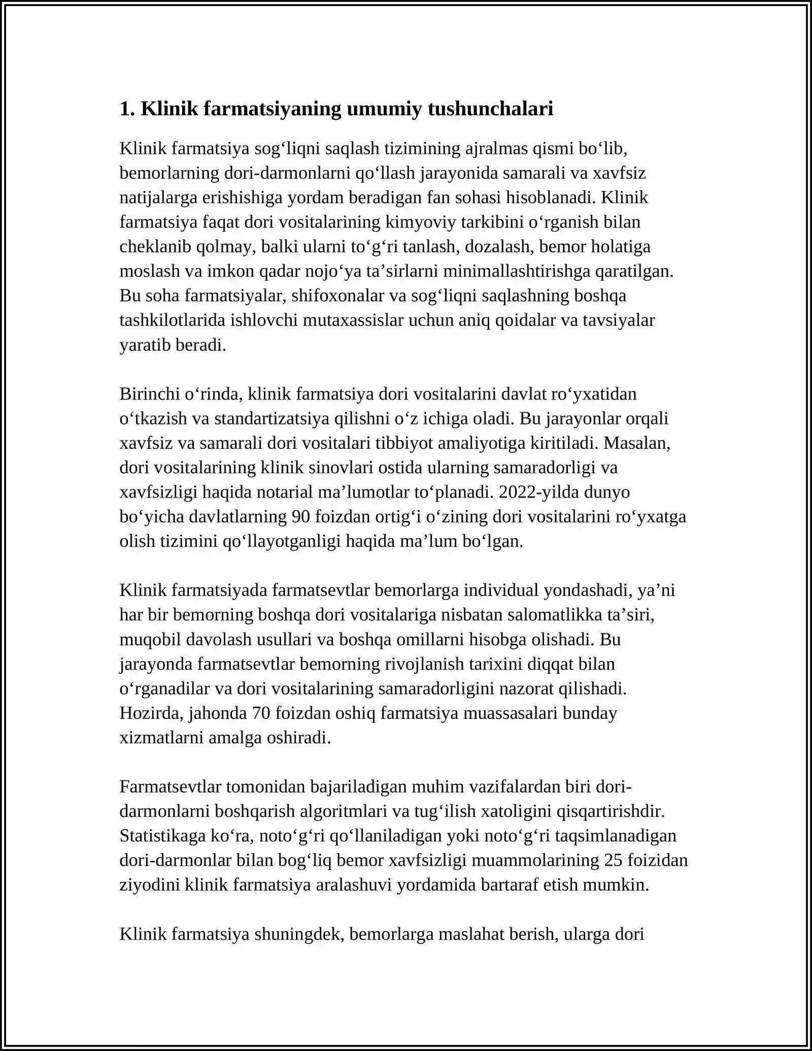 KLINIK FARMATSIYA FANI.UMUMIY PRINSIPLARI,DORILARNING ORGANIZMGA KIRITISH YO'LLARI VA SO'RILISHI. ULARNING OQSILLAR BILAN BOG'LANISHI VA ORGANIZMDA TARQALISHI 3