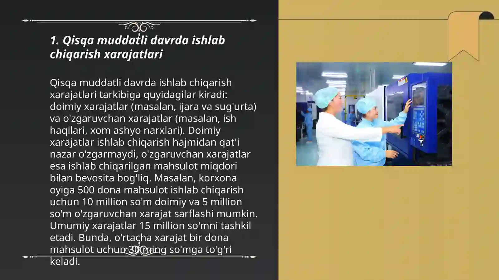 Qisqa muddatli va uzoq muddatli davrlarda ishlab chiqarish xarajatlarining ozgarishi 3