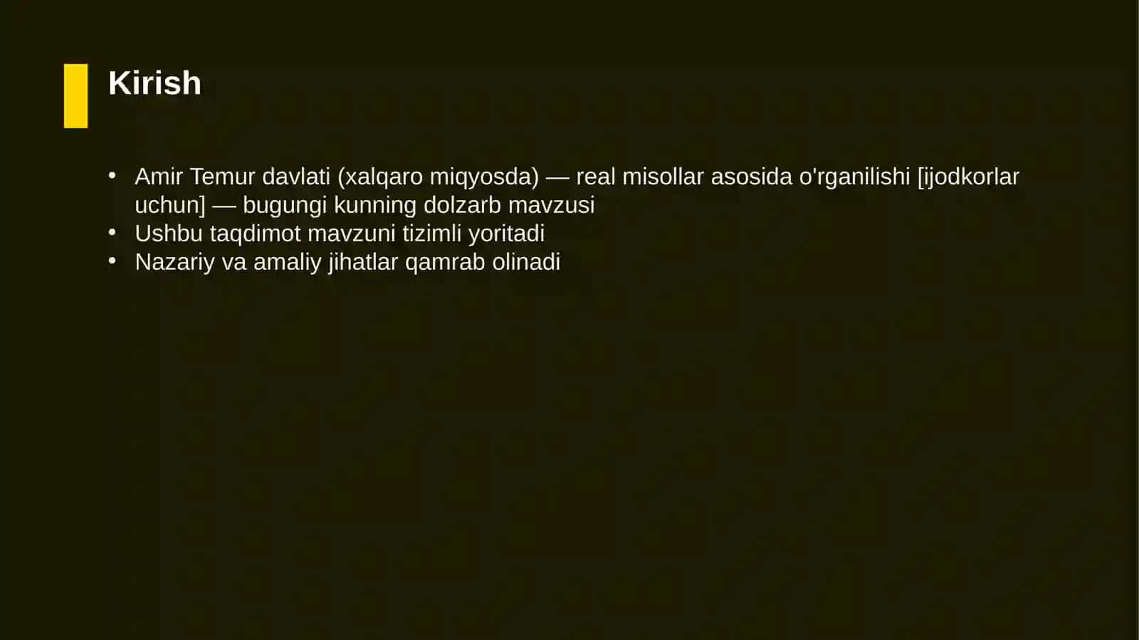 Amir Temur davlati (xalqaro miqyosda) — real misollar asosida o'rganilishi [ijodkorlar uchun] 3