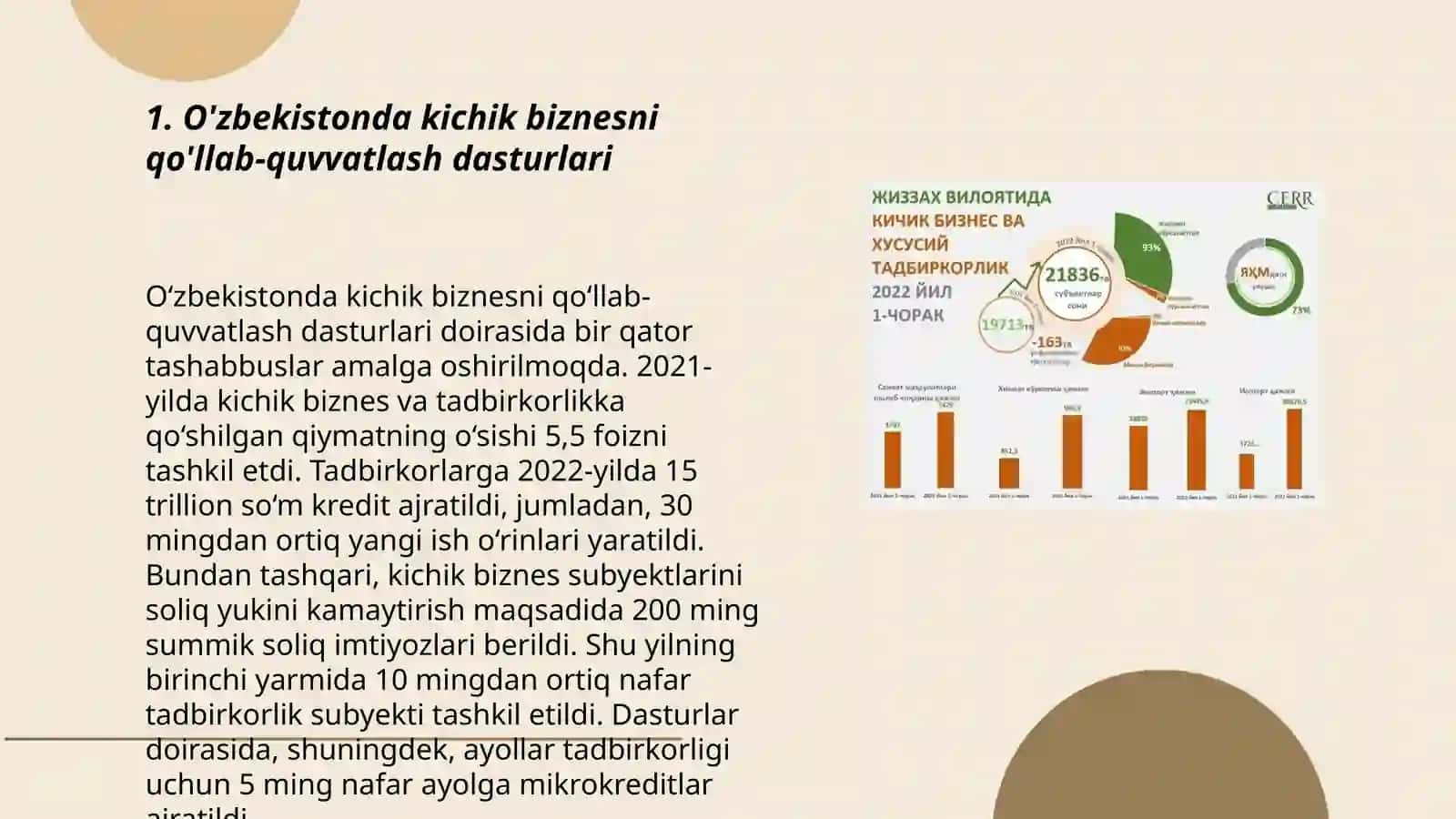 O'zbekistonda kichik biznes va xususiy tadbirkorlikni rivojlantirish masalalari 3