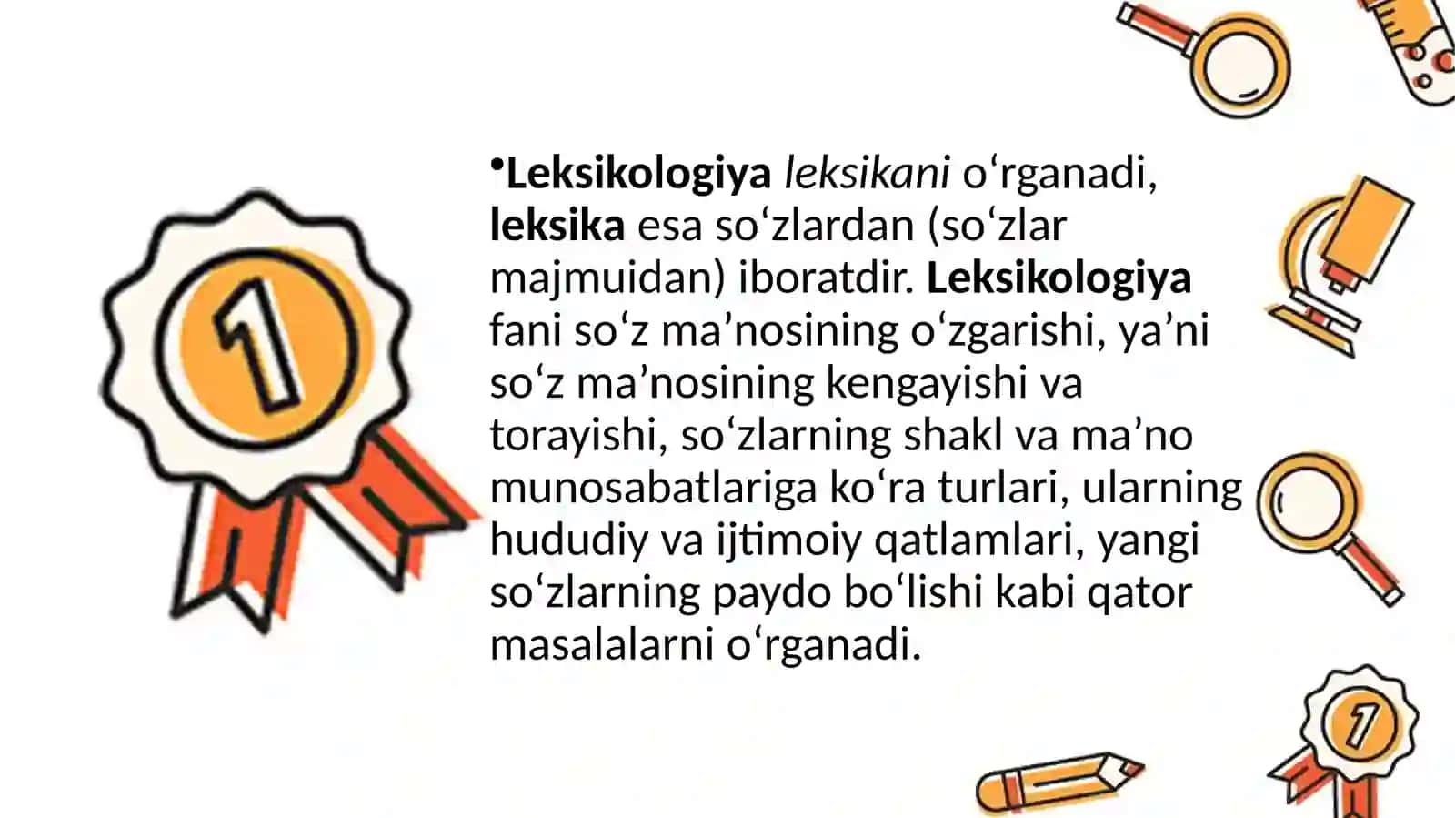 LEKSIKOLOGIYA VA UNINGOB’EKTI. LEKSEMA VA SO‘Z 3