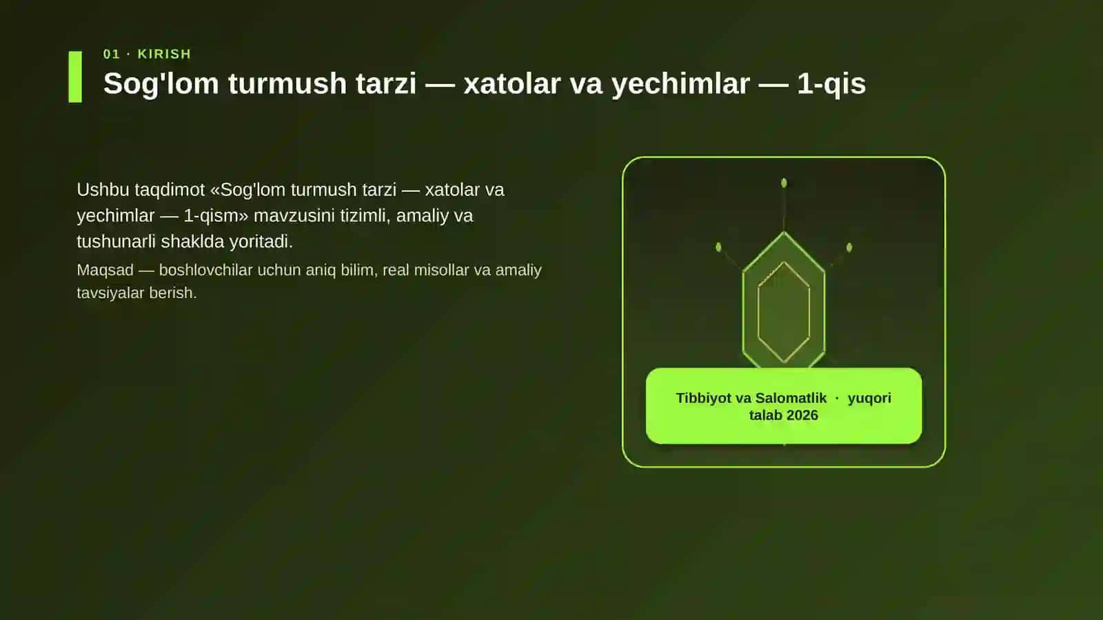 Sog'lom turmush tarzi — xatolar va yechimlar — 1-qism 3