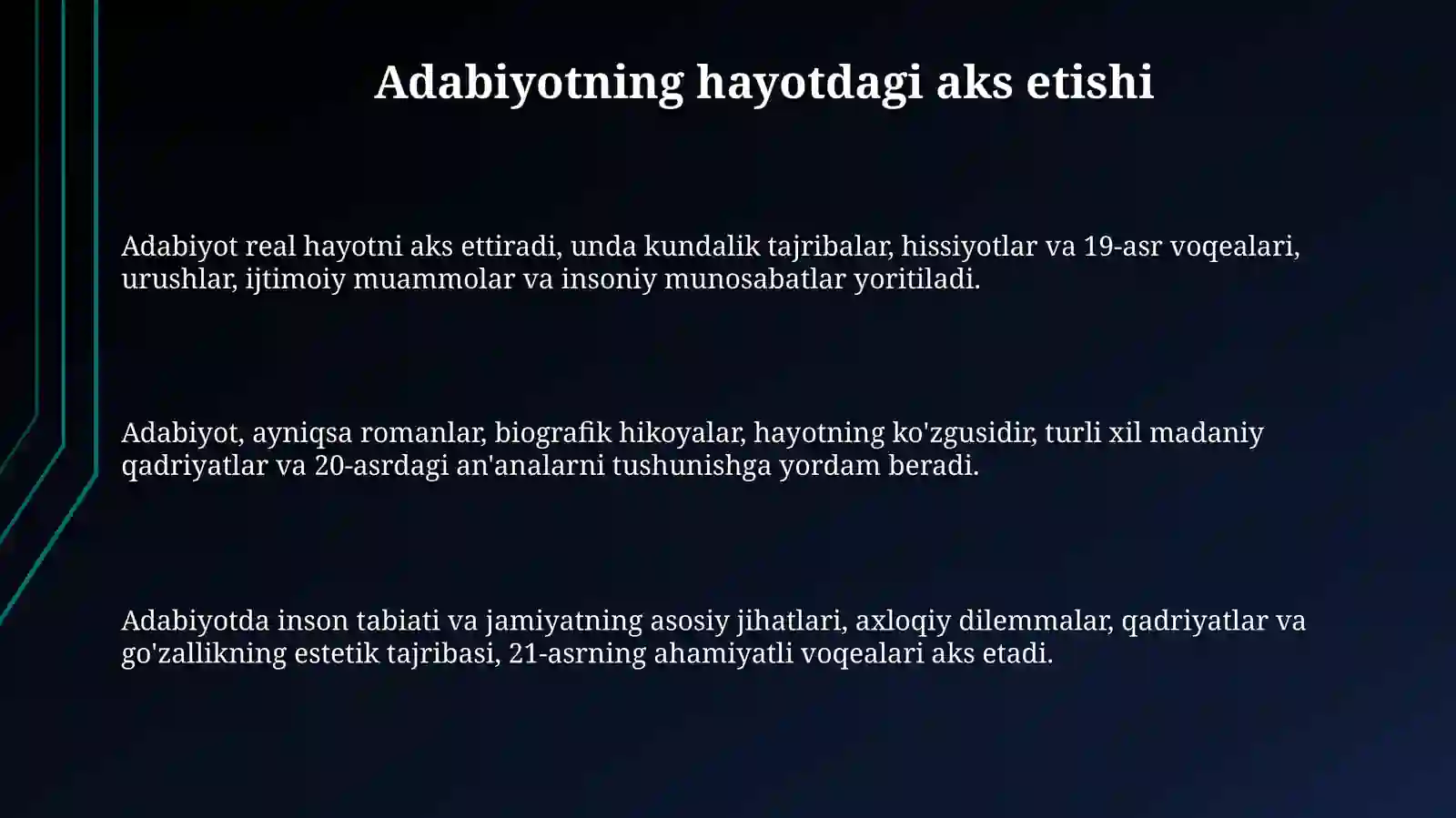 Adabiyot - Hayot Ko'zgusi 3