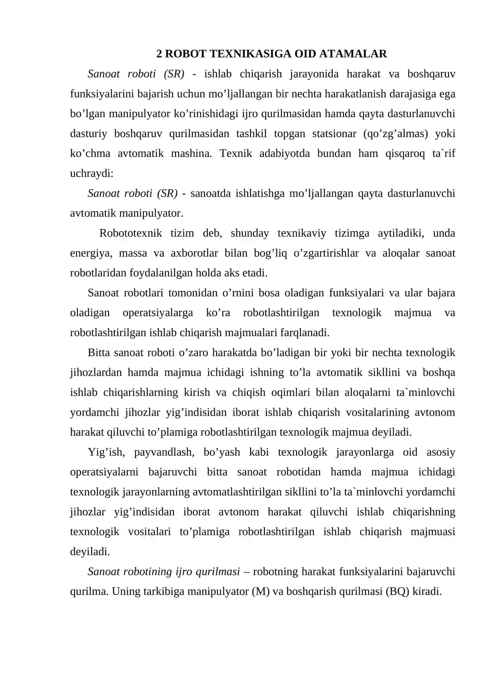 Rоbоtlаr vа rоbоt tеxnikаsi to’g’risidаgi аsоsiy mа`lumоtlаr 3