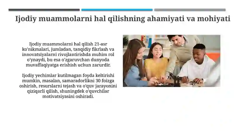 Darsdagi kreativ muammolarni hal etish 3