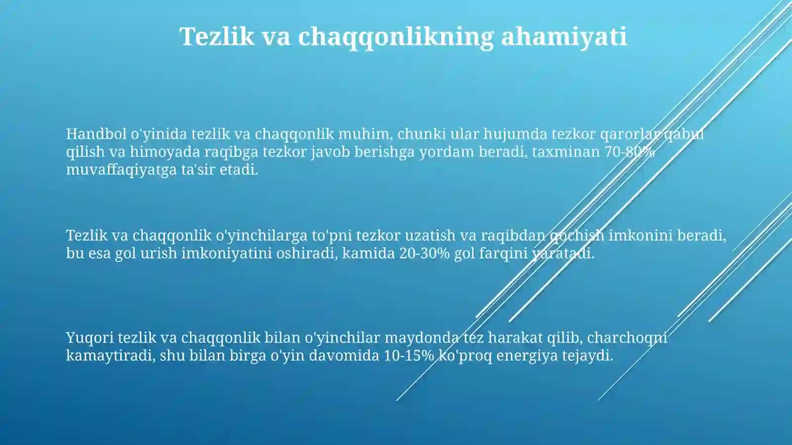 Gandbolchilarning tezlik va chaqqonlikni rivojlantirish usullari 3