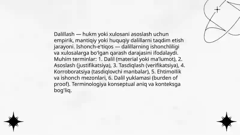 Dalillash va ishonch-e'tiqosning shakllanishi jarayoni 3