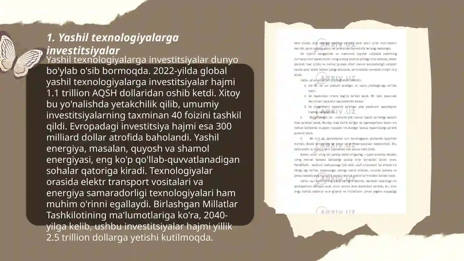 Yashil iqtisodiyotni rag'batlantiruvchi sohalarga investitsiyalar va xarajatlarni rag'batlantirish 3